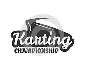 Karting club or kart races championship track vector template icon