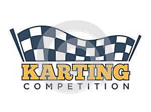 Karting club or kart races sport competition vector template icon