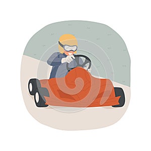 Karting isolated cartoon vector illustration.