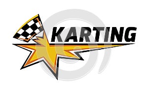 Karting race logo, emblem element. Vector illustration