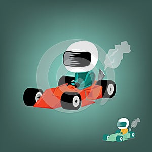 Karting racing logo template