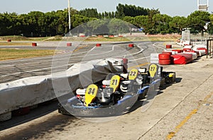 Karts near a racing circuit photo