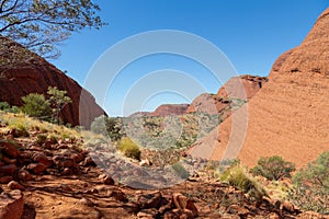 Karu lookout in the Kata Tjuta monolits area, Yulara, Ayers Rock, Red Center, Australia
