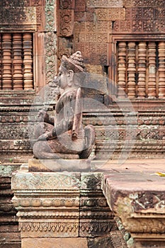 Karuda Bird Gardians Carvings at Banteay Srei, Siem Reap, Cambodia