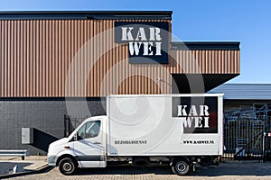 Karwei delivery van at hardware store