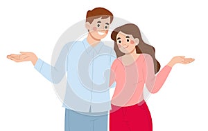 Illustration of a happy young couple