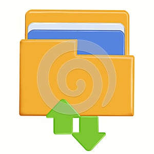 Open folder and close folder with documents.
