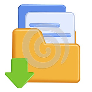 Open folder and close folder with documents.