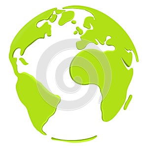 Globe planet Earth icon illustration isolated on background Save green planet concept.