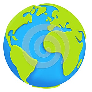 Globe planet Earth icon illustration isolated on background Save green planet concept.