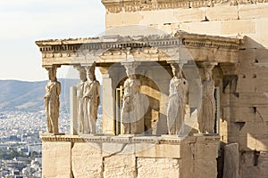 The karyatides statues