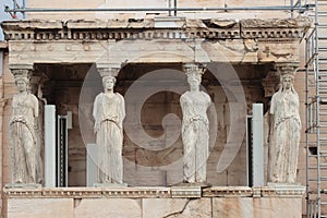 Karyatidesl in Athens, Greece
