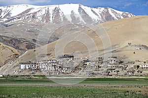 Karzok village at the Tso Moriri Lake in Ladakh, India