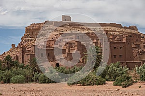 Kasbah Ait Ben Haddou in the Atlas Mountains of Morocco. Medieval fortification city, UNESCO World Heritage Site.