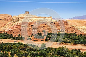 Kasbah Ait Ben Haddou in the desert near Atlas Mountains, Morocco