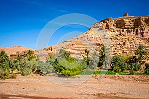 Kasbah Ait Ben Haddou in the desert near Atlas Mountains, Morocco