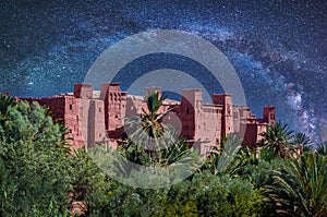 Kasbah Ait Ben Haddou in the desert near Atlas Mountains, Morocco