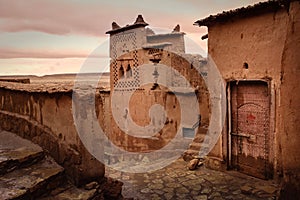 Kasbah Ait Ben Haddou at sunset. Morocco.