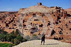 Kasbah Ait Benhaddou in Morocco, traditional berber clay ksar - fortified city