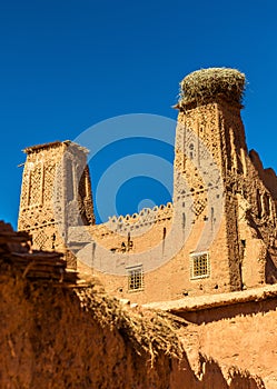 Kasbah in Bou Tharar village. Morocco, the Valley of Roses