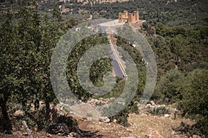 The Kasbah Castle is a historical monument of the Moroccan city of Beni Mellal-Jenifra, seen from the Middle Atlas and the Tadla photo