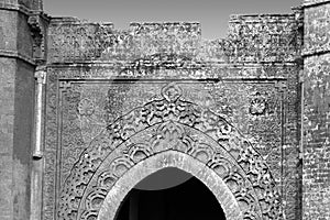 Kasbah Chellah in Rabat in Morocco in black and white