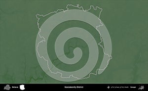 Kasciukovicy District outlined, Belarus. Physical