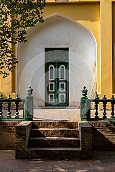 Kashgar, Xinjiang, China: a door in the interiors of Id Kah Mosque, the most famous attractions in Kashgar Ancient Town.