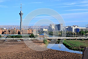 City and tower of Kashgar, Xinjiang, China, Uyghur autonomous region photo