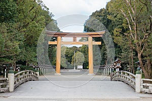Kashihara Jingu Shrine in Kashihara, Nara, Japan. The Shrine was originally built in 1890