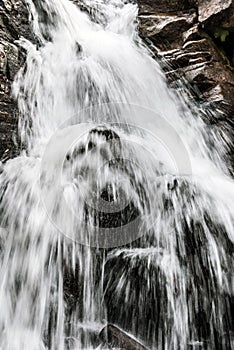 Kaskady Rodla waterfall on Biala Wiselka river in Beskid Slaski mountains in Poland