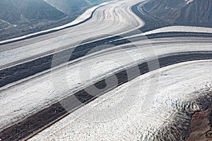 Kaskawulsh Glacier confluence Kluane NP YT Canada