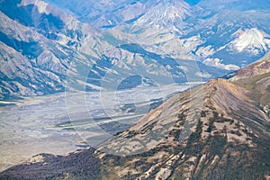 The Kaskawulsh river valley in Kluane National Park, Yukon, Canada