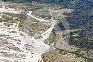 The Kaskawulsh river valley in Kluane National Park, Yukon, Canada