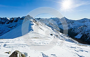 Kasprowy Wierch in the Western Tatras. Winter view.