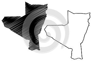 Kassala state Republic of the Sudan, North Sudan map vector illustration, scribble sketch Kassala map photo