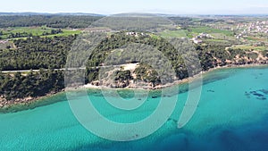 Kassandra coastline near town of Nea Fokea, Chalkidiki, Greece