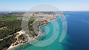 Kassandra coastline near town of Nea Fokea, Chalkidiki, Greece