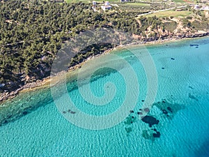 Kassandra coastline near town of Nea Fokea, Chalkidiki, Greece