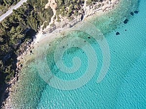 Kassandra coastline near town of Nea Fokea, Chalkidiki, Greece