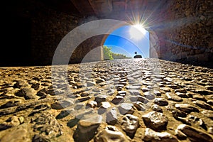 Kastav old town gate at sunset view