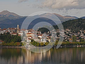 Kastoria Greece. Lake and clouds.