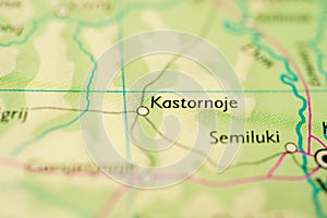 Kastornoje Semiluki area zoomed on regional map..