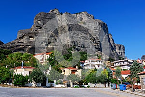 Kastraki city with Metora cliffs, Greece