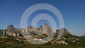 Kastraki village and meteora rocks