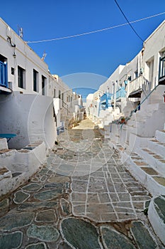 The Kastro of Chora, Folegandros island. Cyclades islands. Greece