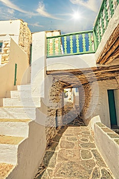 Kastro narrow road in Chora Folegandros