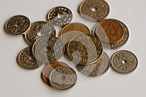 Dánčina mena v mince a dánčina kodaň 