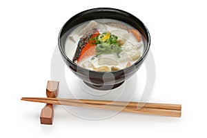 Kasu jiru (soup with a sake lees base) , japanese