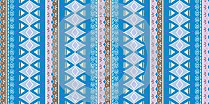 Mexican ethnic pattern. Geometric pattern vector illustration. Vintage texture abstract blue colors